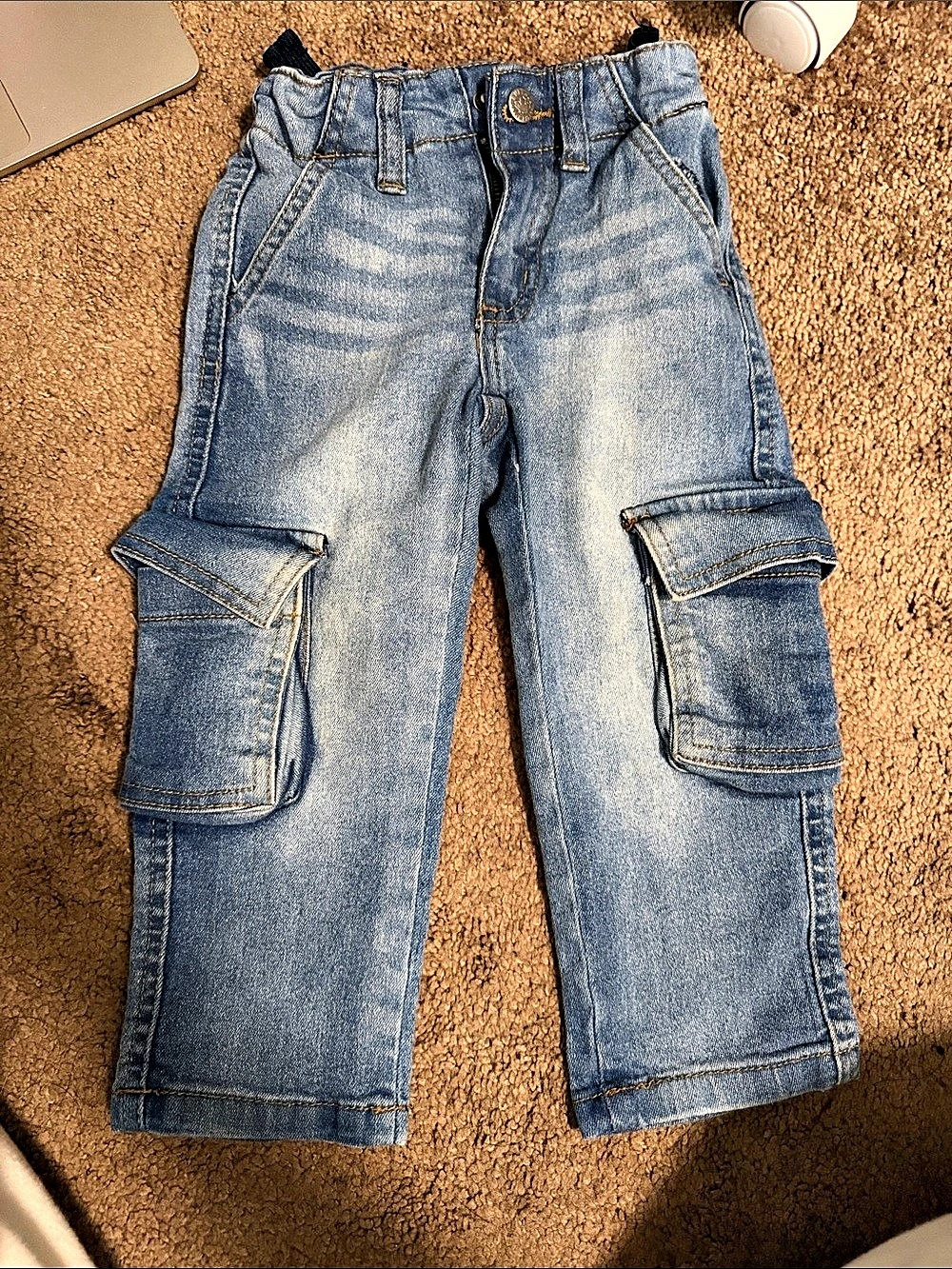 Kids Blue Cargo Jeans